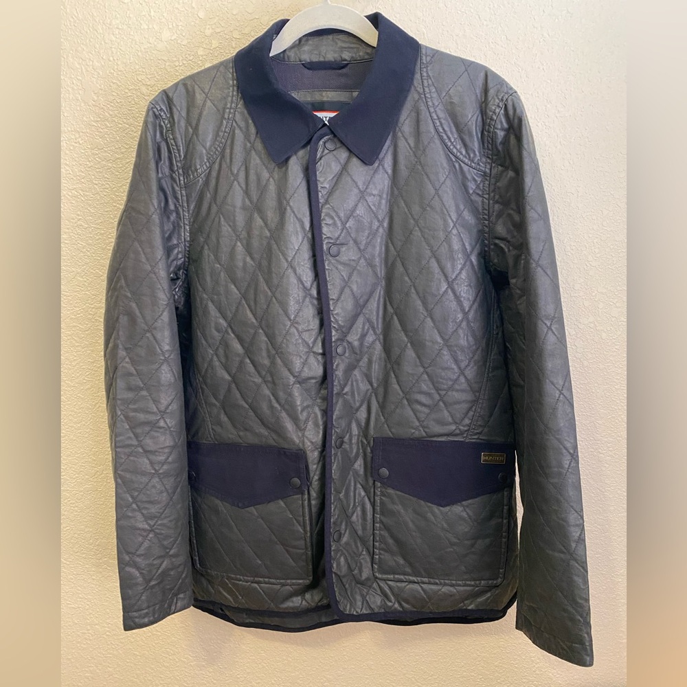 Vintage “Hunter” quilted waxed canvas jacket with tweed liner.
